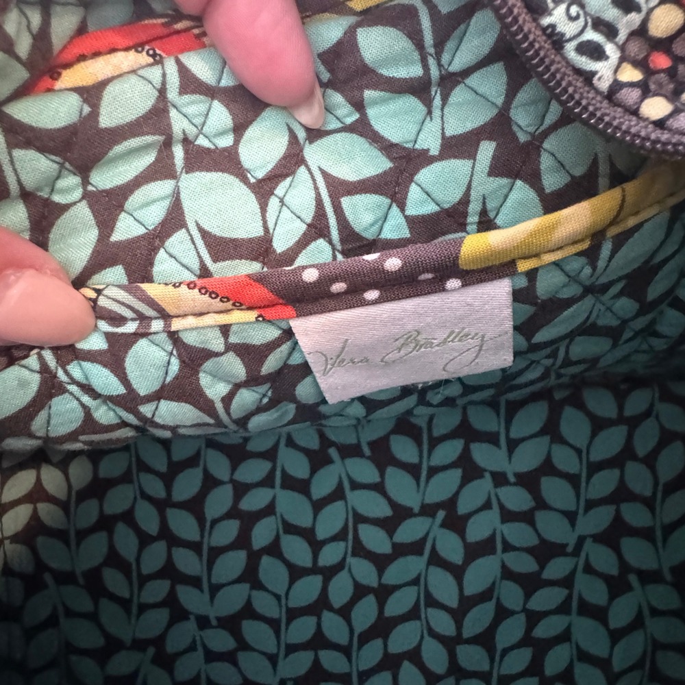 Vera Bradley Cargo Sling Crossbody Bag Cupcakes Green Retired Quilted Floral - Picture 13 of 16